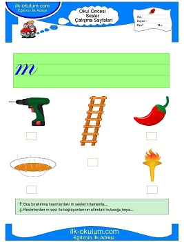 Çocuklar İçin M Sesi Çalışma Sayfaları 